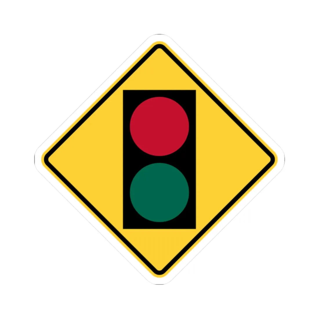 New York ramp meter sign (New York) (Road Sign) STICKER Vinyl Kiss-Cut Decal 2 Inch White - The Sticker Space