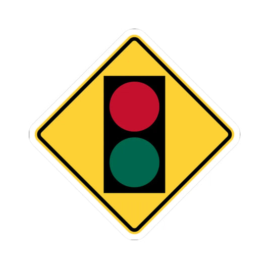 New York ramp meter sign (New York) (Road Sign) STICKER Vinyl Kiss-Cut Decal 2 Inch White - The Sticker Space