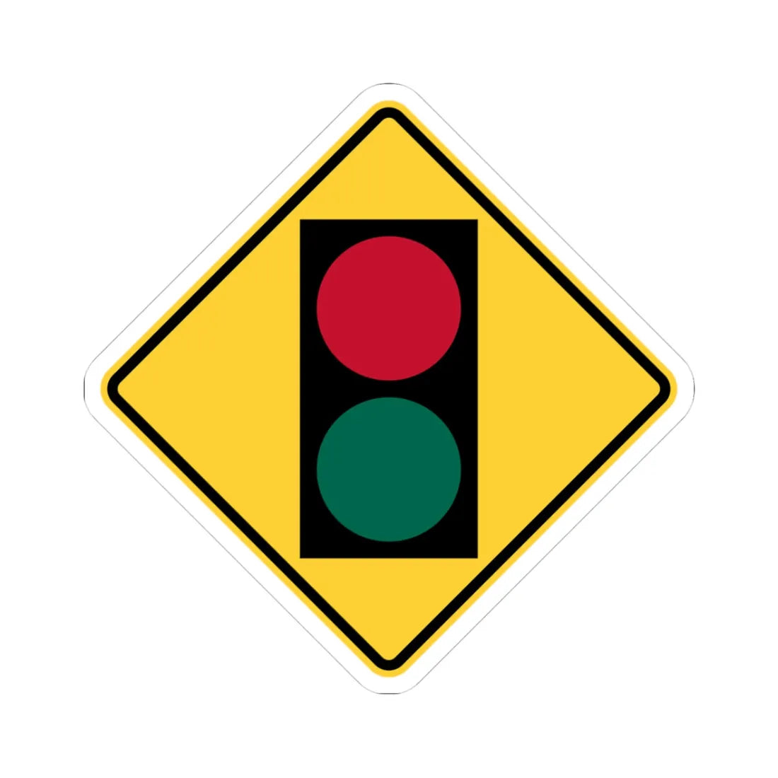 New York ramp meter sign (New York) (Road Sign) STICKER Vinyl Kiss-Cut Decal 3 Inch White - The Sticker Space