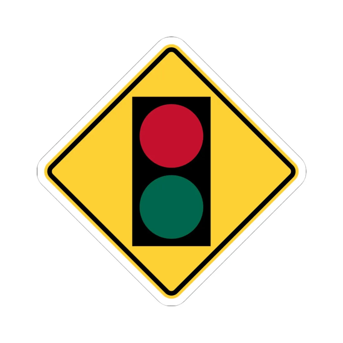 New York ramp meter sign (New York) (Road Sign) STICKER Vinyl Kiss-Cut Decal 4 Inch White - The Sticker Space