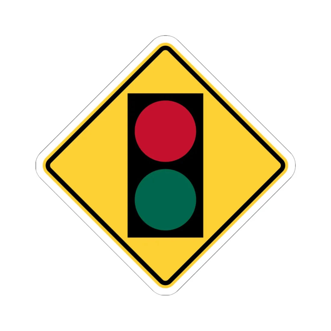 New York ramp meter sign (New York) (Road Sign) STICKER Vinyl Kiss-Cut Decal 6 Inch White - The Sticker Space