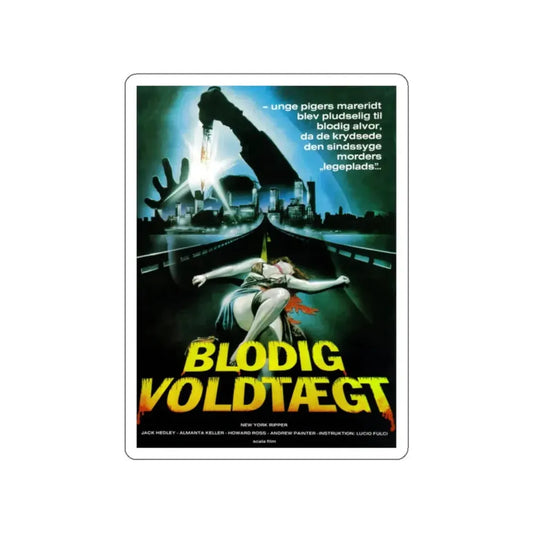NEW YORK RIPPER (DANISH) 1982 Movie Poster STICKER Vinyl Die-Cut Decal 2 Inch - The Sticker Space