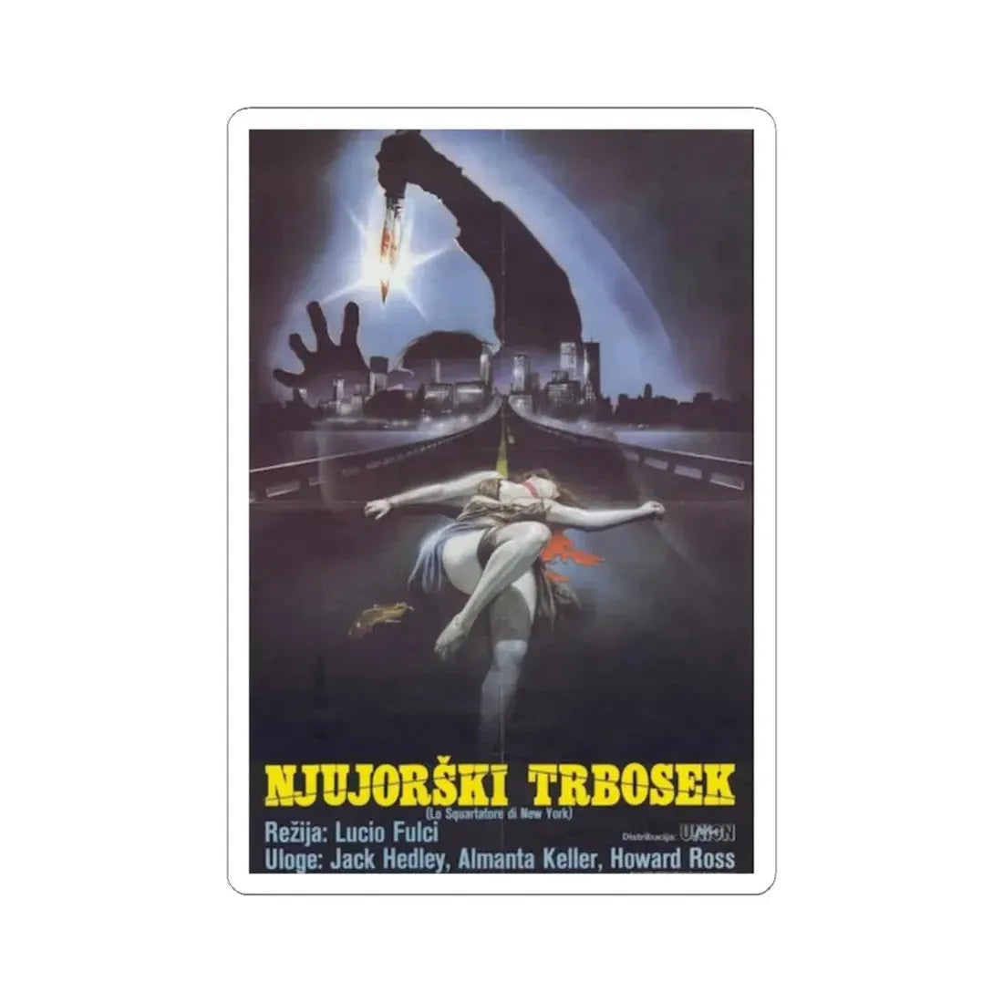 NEW YORK RIPPER (YOGOSLAVIA) 1982 Movie Poster - STICKER Vinyl Kiss-Cut Decal 2 Inch White - The Sticker Space