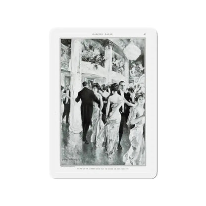 New York Society At Work - Part III The Ball, Harper's Bazar, February 1910 (Magazine Illustration) Refrigerator Magnet 2 Inch - The Sticker Space