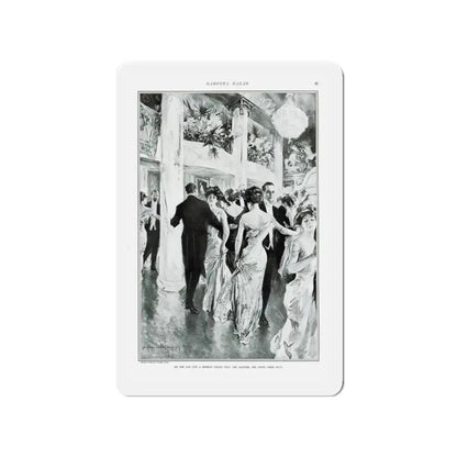 New York Society At Work - Part III The Ball, Harper's Bazar, February 1910 (Magazine Illustration) Refrigerator Magnet 3 Inch - The Sticker Space