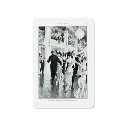 New York Society At Work - Part III The Ball, Harper's Bazar, February 1910 (Magazine Illustration) Refrigerator Magnet 4 Inch - The Sticker Space