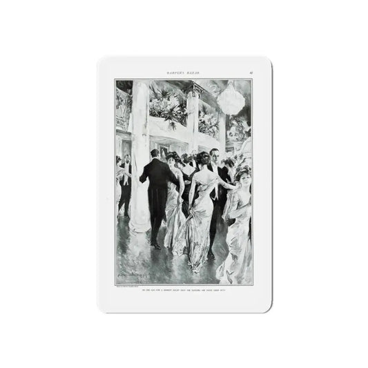 New York Society At Work - Part III The Ball, Harper's Bazar, February 1910 (Magazine Illustration) Refrigerator Magnet 6 Inch - The Sticker Space