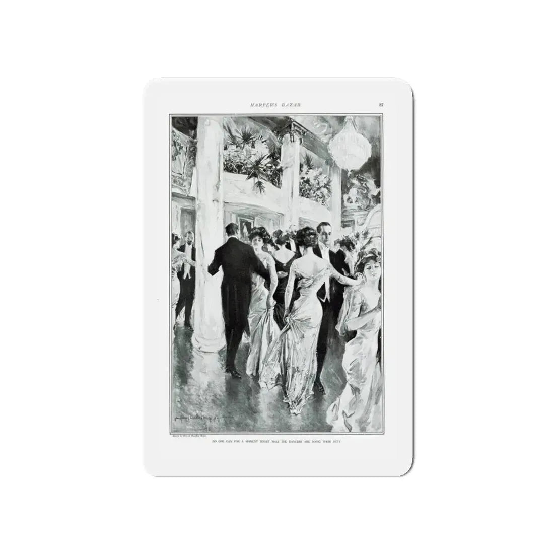 New York Society At Work - Part III The Ball, Harper's Bazar, February 1910 (Magazine Illustration) Refrigerator Magnet - The Sticker Space