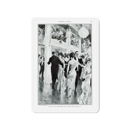 New York Society At Work - Part III The Ball, Harper's Bazar, February 1910 (Magazine Illustration) Refrigerator Magnet-2" x 2"-The Sticker Space