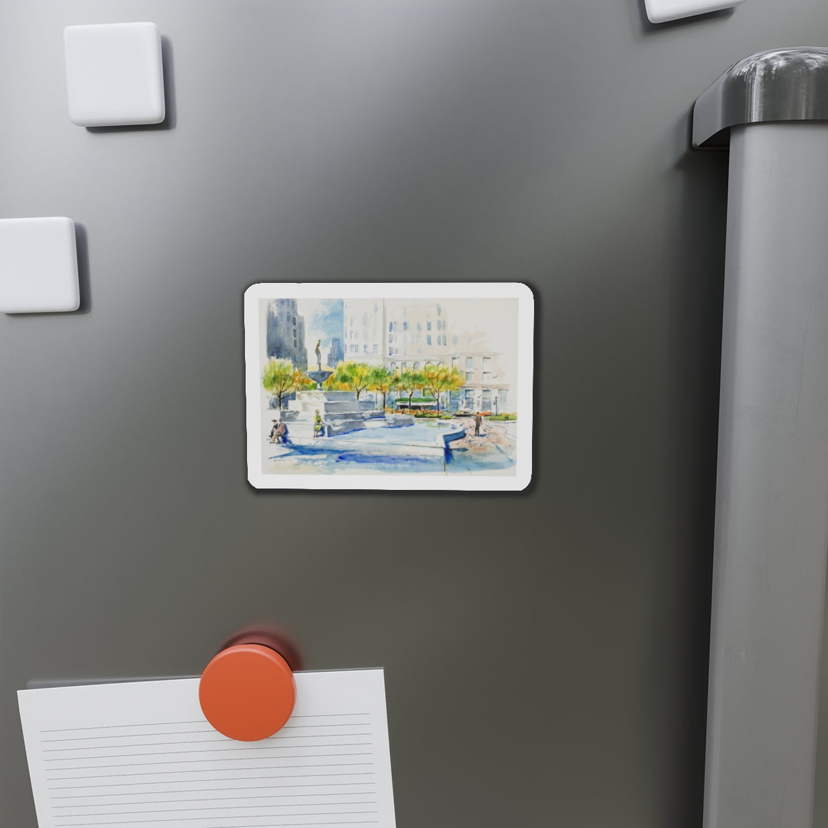 New York Street Scenes (1) (Magazine Illustration) Refrigerator Magnet-The Sticker Space