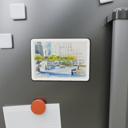 New York Street Scenes (1) (Magazine Illustration) Refrigerator Magnet-The Sticker Space