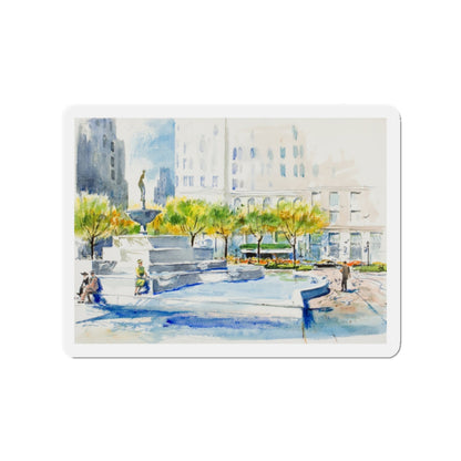 New York Street Scenes (1) (Magazine Illustration) Refrigerator Magnet-2" x 2"-The Sticker Space