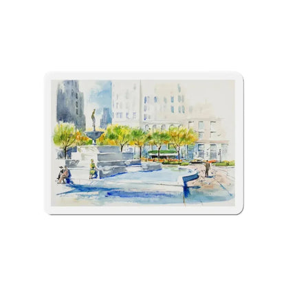 New York Street Scenes (1) (Magazine Illustration) Refrigerator Magnet 6 Inch - The Sticker Space