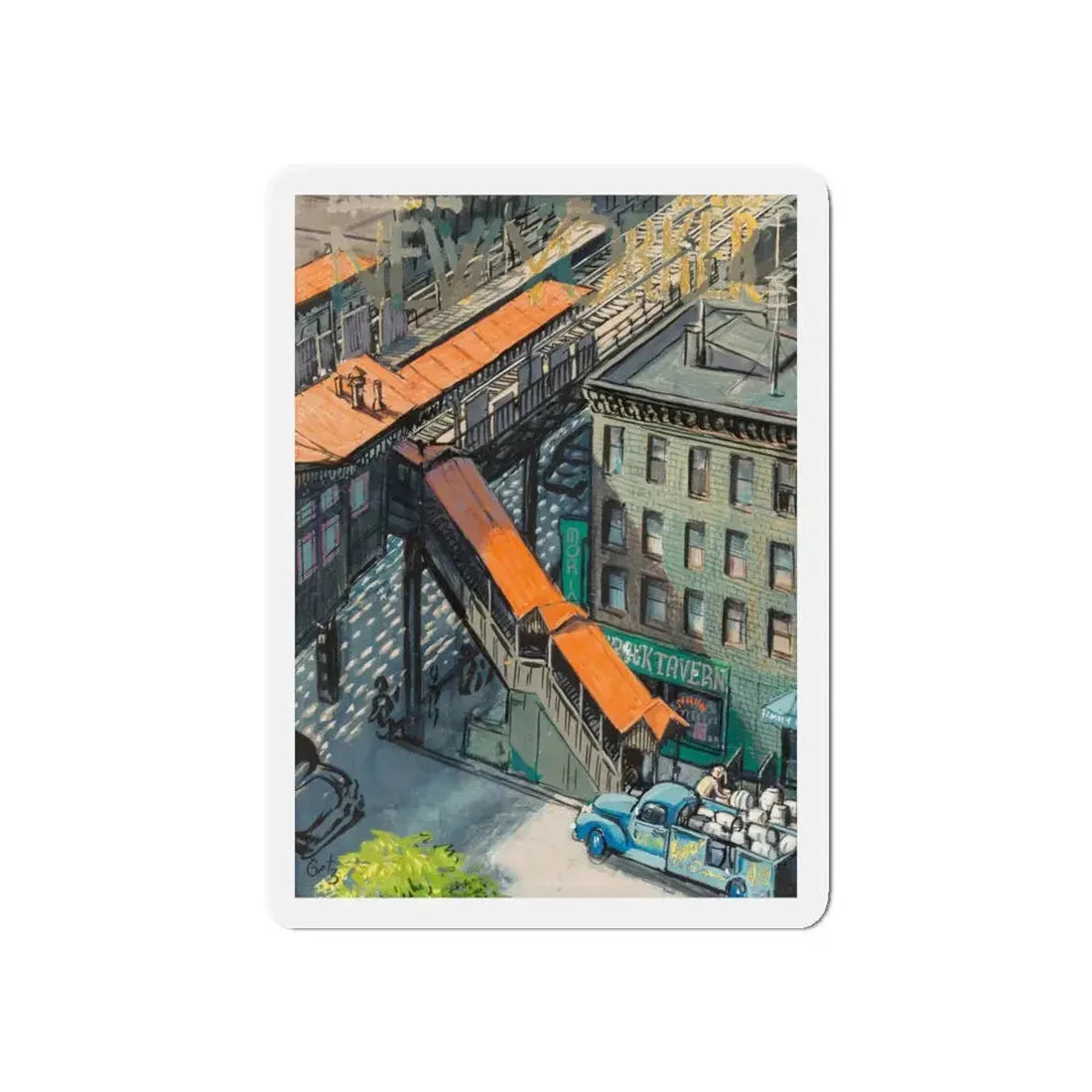 New Yorker magazine cover (Magazine Illustration) Refrigerator Magnet 6 Inch - The Sticker Space
