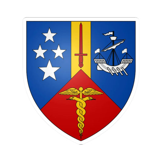 New Zealand Herald Arms (New Zealand) (Coat of Arms) STICKER Vinyl Kiss-Cut Decal 2 Inch White - The Sticker Space