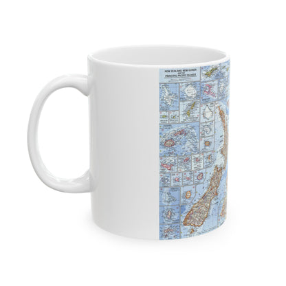 New Zealand, New Guinea (1962) (Map) White Coffee Mug-The Sticker Space