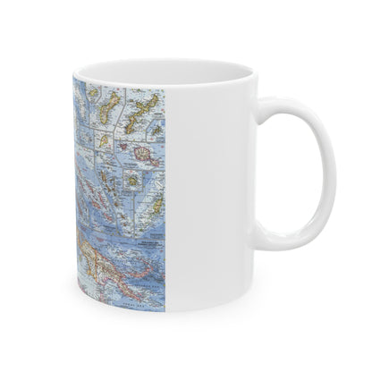 New Zealand, New Guinea (1962) (Map) White Coffee Mug-The Sticker Space