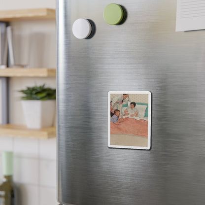 Newborns, magazine illustration (Magazine Illustration) Refrigerator Magnet-The Sticker Space