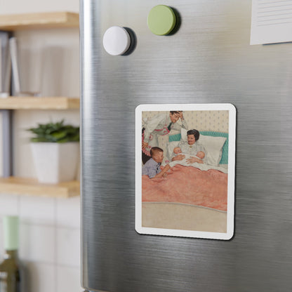 Newborns, magazine illustration (Magazine Illustration) Refrigerator Magnet-The Sticker Space