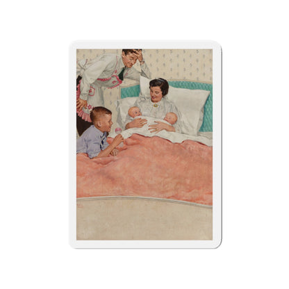 Newborns, magazine illustration (Magazine Illustration) Refrigerator Magnet-4" x 4"-The Sticker Space