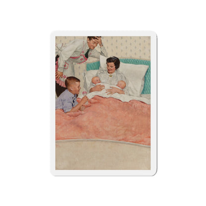 Newborns, magazine illustration (Magazine Illustration) Refrigerator Magnet-5" x 5"-The Sticker Space