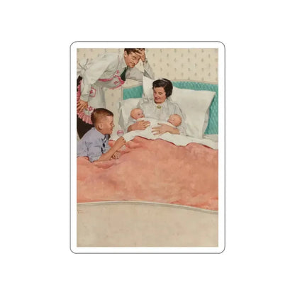Newborns, magazine illustration (Magazine Illustration) STICKER Vinyl Die-Cut Decal White Die-Cut 6 Inch - The Sticker Space