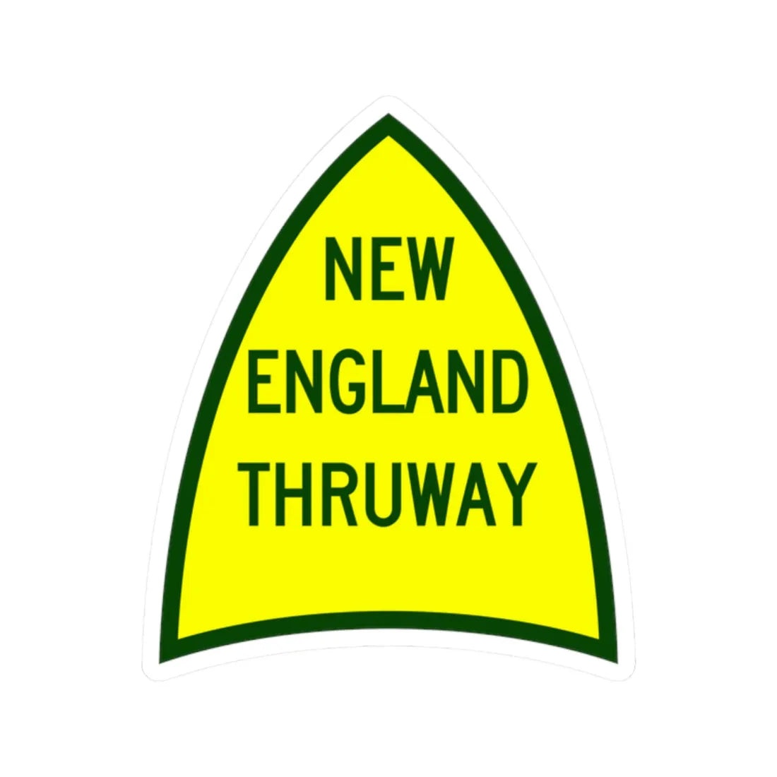 NewEngThruway (New York) (Road Sign) STICKER Vinyl Kiss-Cut Decal 2 Inch White - The Sticker Space