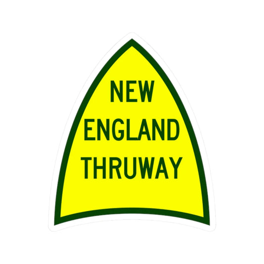 NewEngThruway (New York) (Road Sign) STICKER Vinyl Kiss-Cut Decal 2 Inch White - The Sticker Space