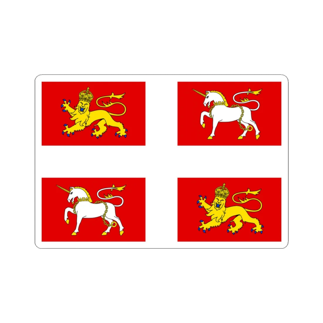 Newfoundland - banner of arms (Canada) STICKER Vinyl Kiss-Cut Decal 3 Inch White - The Sticker Space