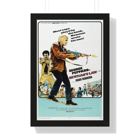 NEWMAN'S LAW 1974 - Framed Movie Poster 16″ x 24″ Black - The Sticker Space