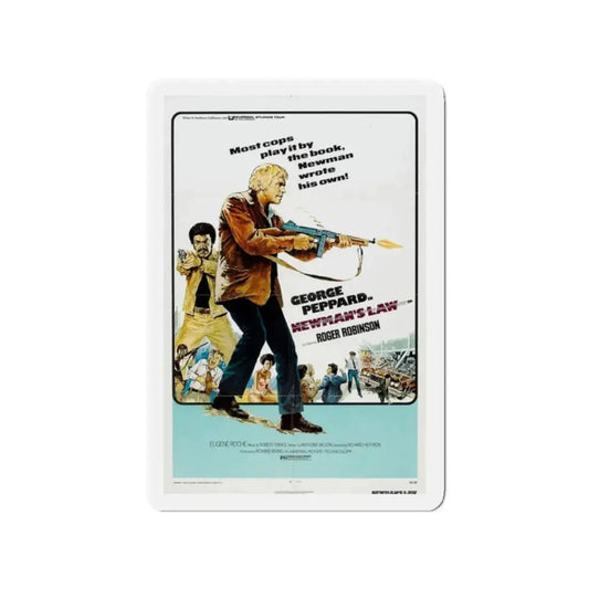 NEWMAN'S LAW 1974 Movie Poster - Refrigerator Magnet 2 Inch Die-Cut - The Sticker Space