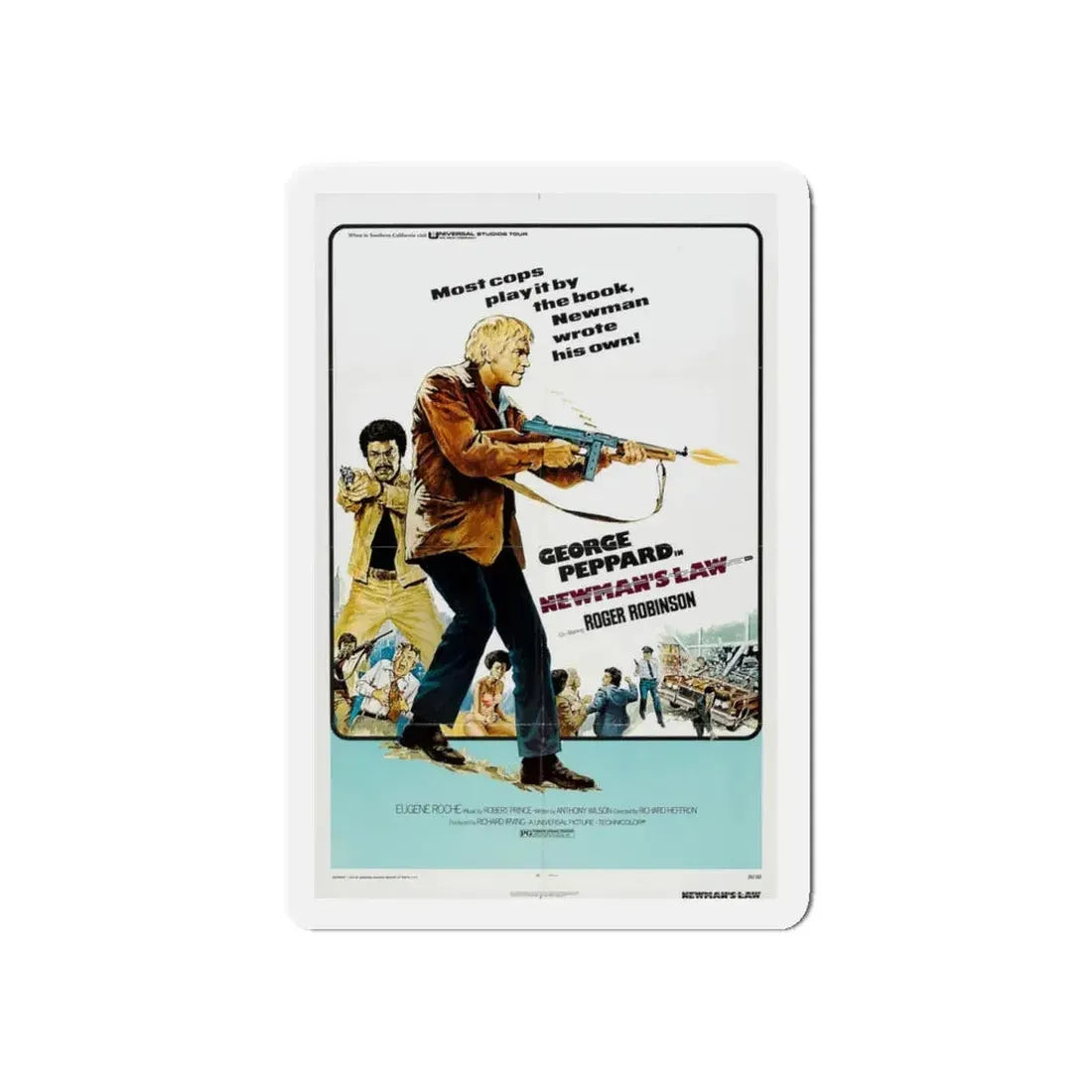 NEWMAN'S LAW 1974 Movie Poster - Refrigerator Magnet - The Sticker Space