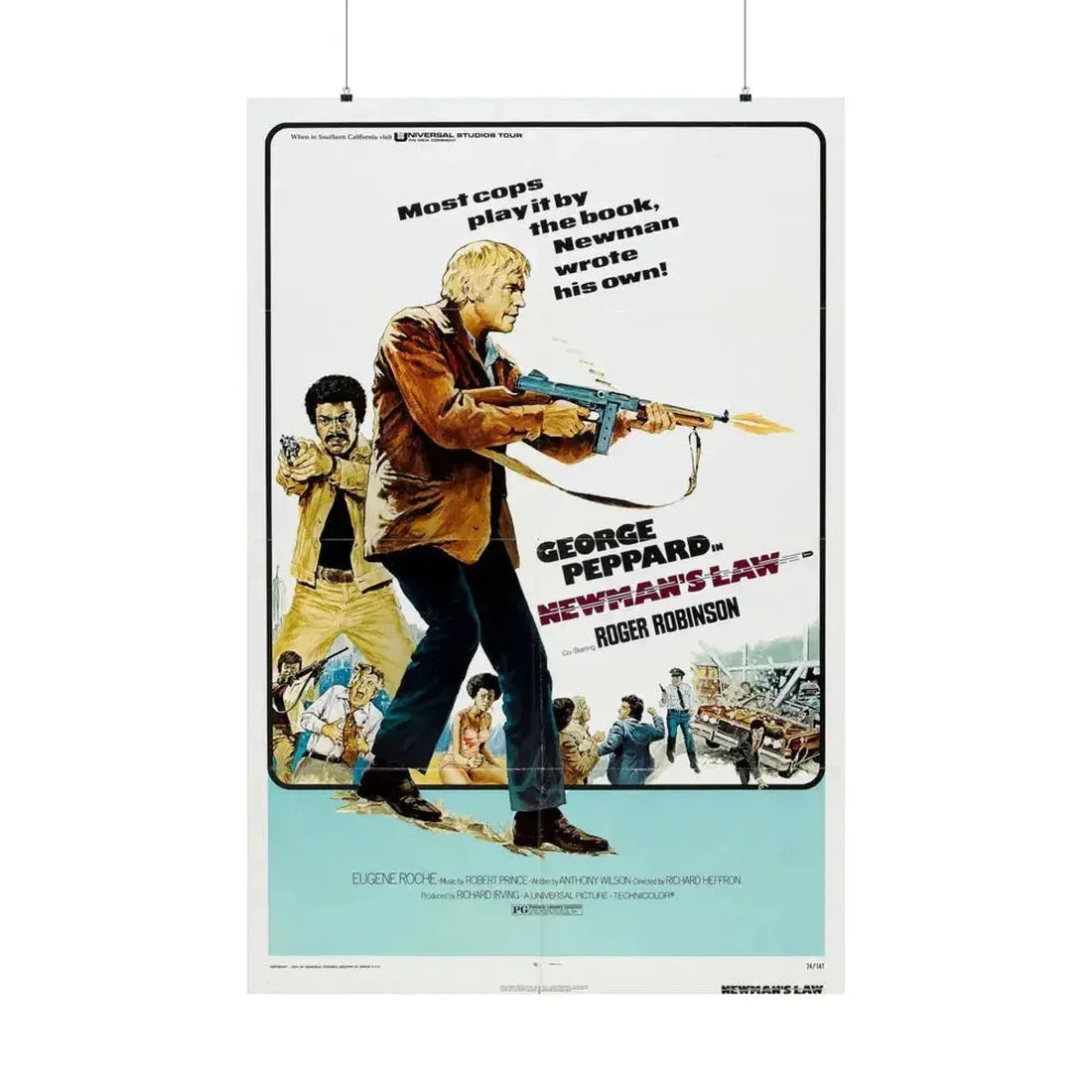 NEWMAN'S LAW 1974 - Paper Movie Poster 36" x 54" Matte - The Sticker Space