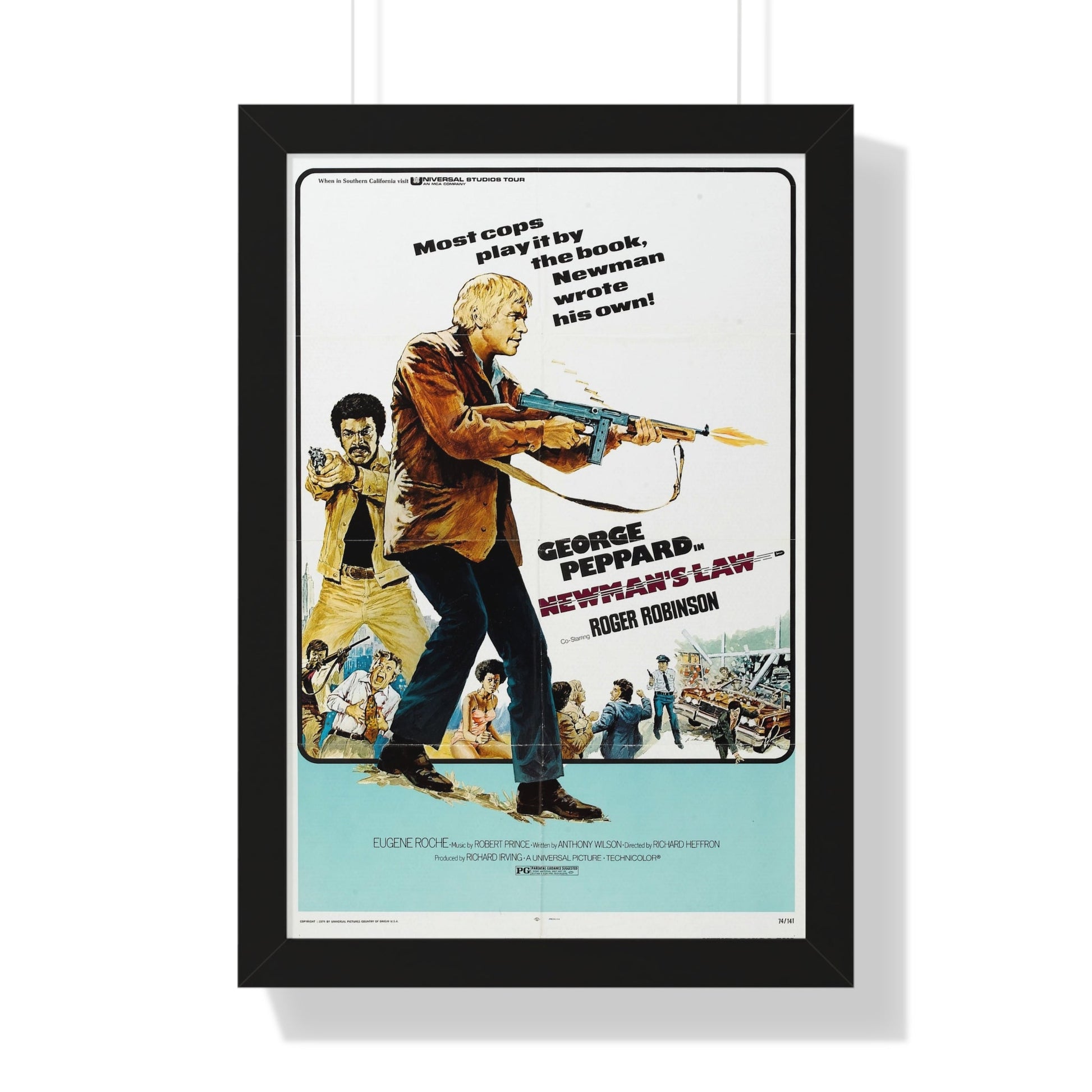 NEWMAN'S LAW 1974 - Framed Movie Poster-16″ x 24″-The Sticker Space