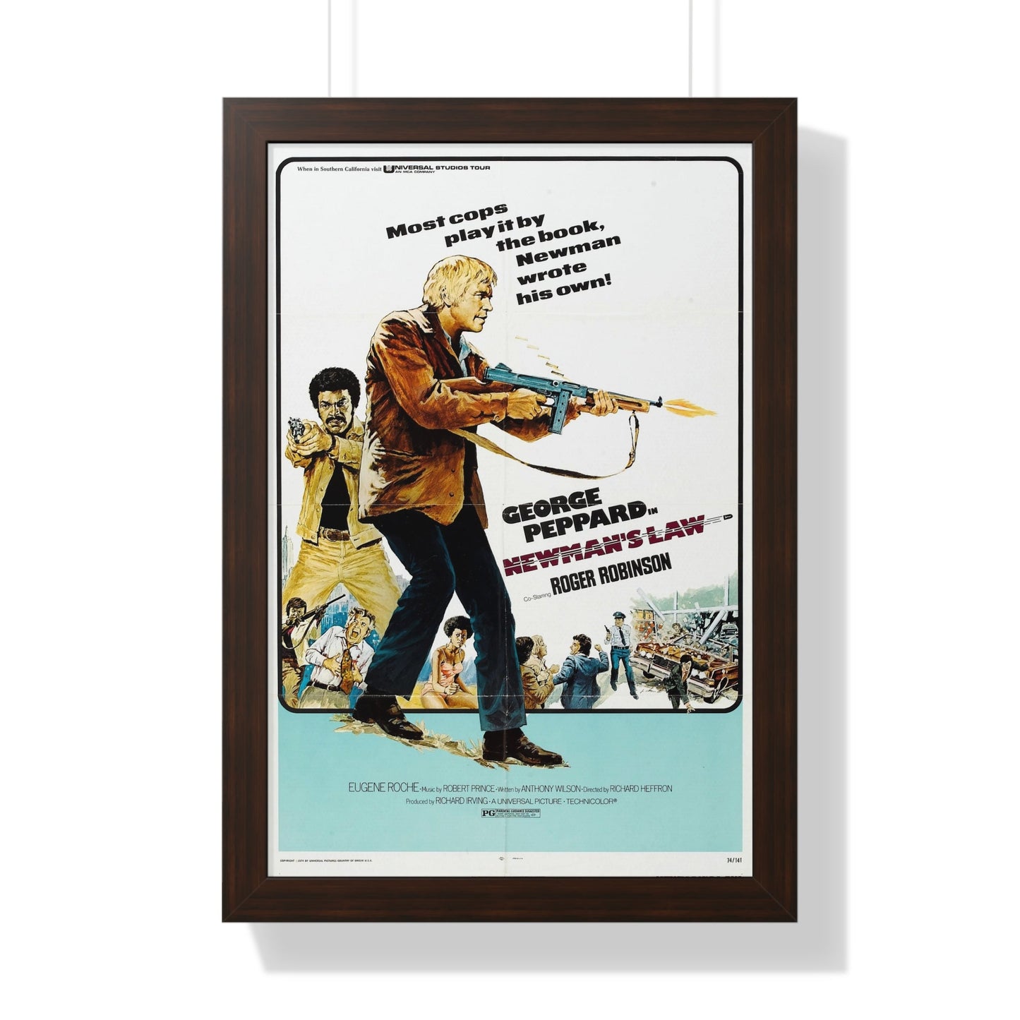 NEWMAN'S LAW 1974 - Framed Movie Poster-16″ x 24″-The Sticker Space