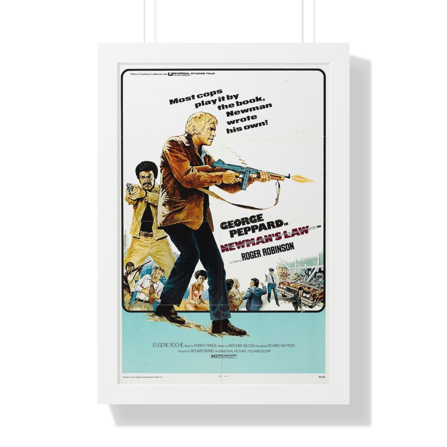 NEWMAN'S LAW 1974 - Framed Movie Poster-16″ x 24″-The Sticker Space