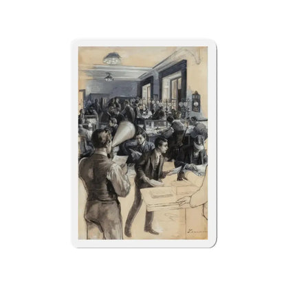 News by Megaphone (Magazine Illustration) Refrigerator Magnet 3 Inch - The Sticker Space