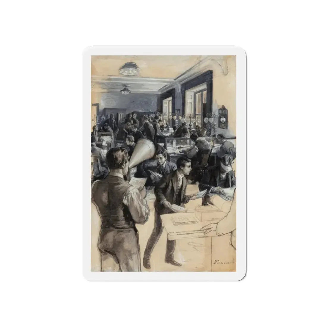 News by Megaphone (Magazine Illustration) Refrigerator Magnet 4 Inch - The Sticker Space