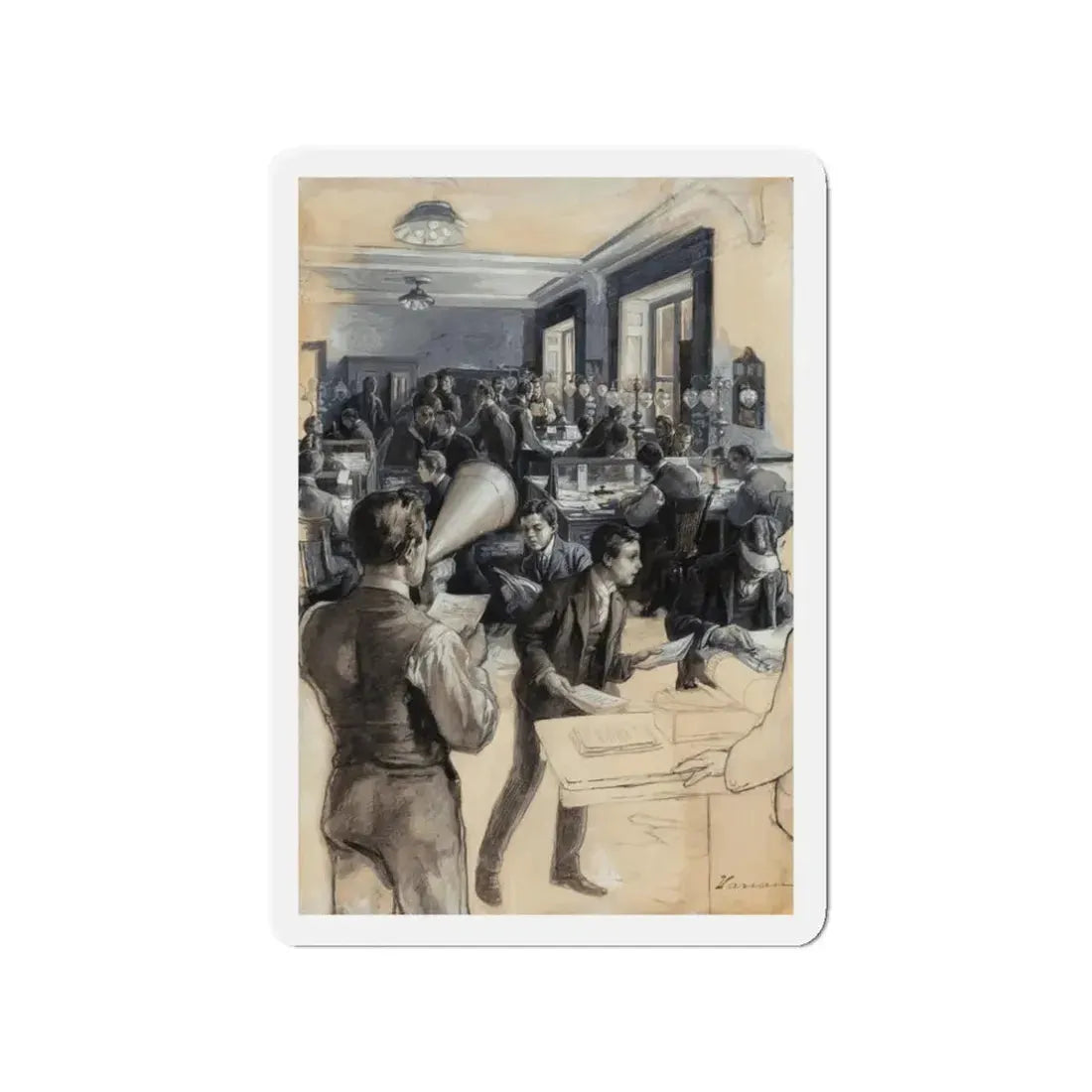 News by Megaphone (Magazine Illustration) Refrigerator Magnet - The Sticker Space