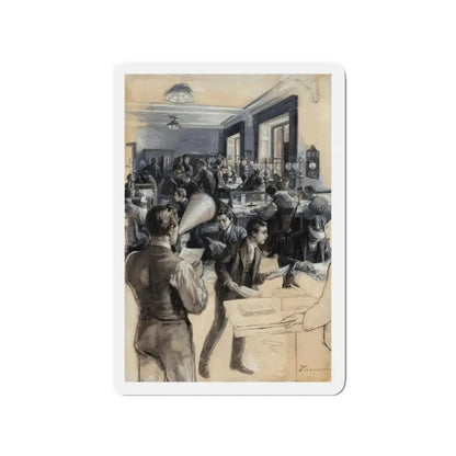 News by Megaphone (Magazine Illustration) Refrigerator Magnet - The Sticker Space