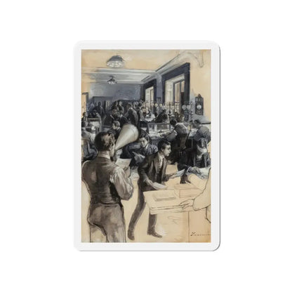 News by Megaphone (Magazine Illustration) Refrigerator Magnet - The Sticker Space