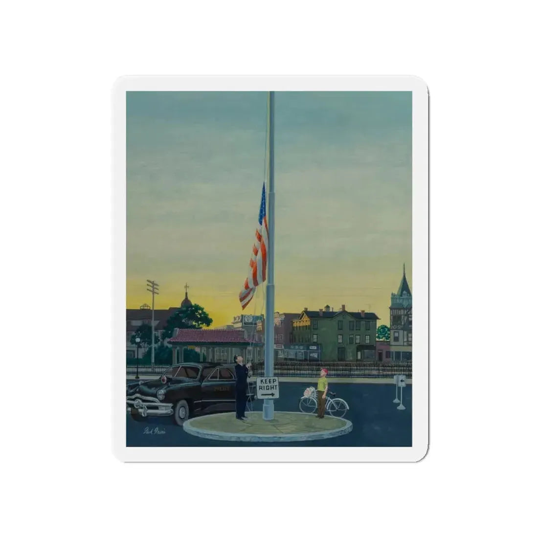 Newsboys Standing at Attention (Magazine Illustration) Refrigerator Magnet 4 Inch - The Sticker Space