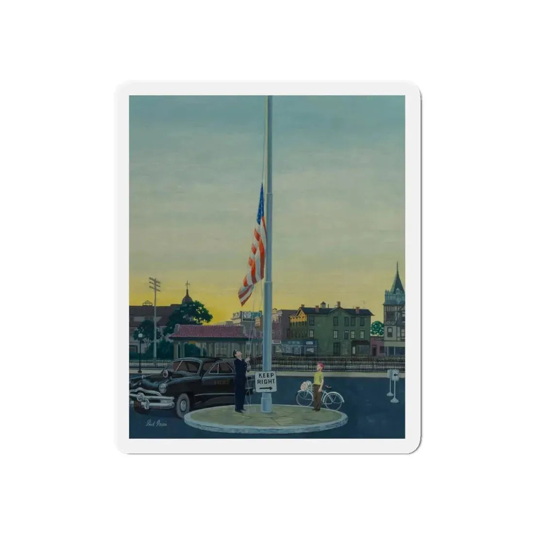 Newsboys Standing at Attention (Magazine Illustration) Refrigerator Magnet 6 Inch - The Sticker Space