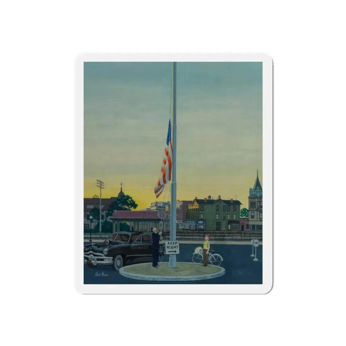 Newsboys Standing at Attention (Magazine Illustration) Refrigerator Magnet - The Sticker Space