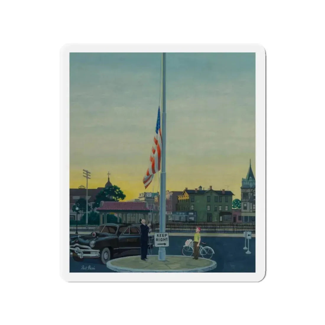 Newsboys Standing at Attention (Magazine Illustration) Refrigerator Magnet - The Sticker Space