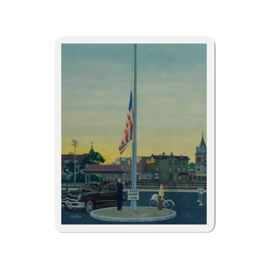 Newsboys Standing at Attention (Magazine Illustration) Refrigerator Magnet - The Sticker Space