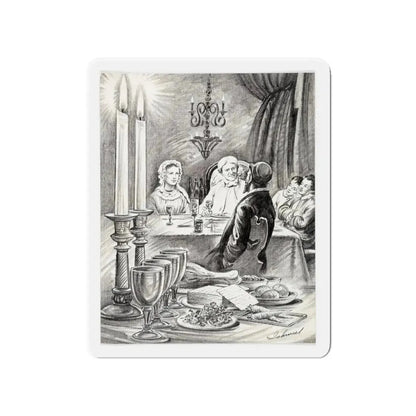 Newspaper Illustration (AP Wire Service, c. 1940s) (Magazine Illustration) Refrigerator Magnet 4 Inch - The Sticker Space