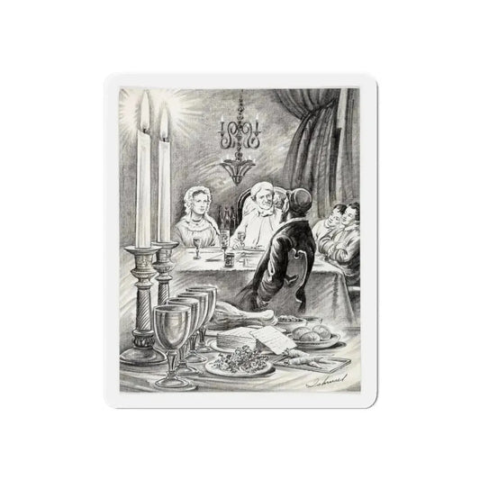 Newspaper Illustration (AP Wire Service, c. 1940s) (Magazine Illustration) Refrigerator Magnet 6 Inch - The Sticker Space