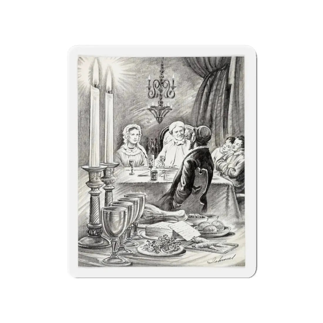 Newspaper Illustration (AP Wire Service, c. 1940s) (Magazine Illustration) Refrigerator Magnet - The Sticker Space