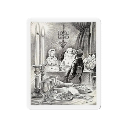 Newspaper Illustration (AP Wire Service, c. 1940s) (Magazine Illustration) Refrigerator Magnet - The Sticker Space